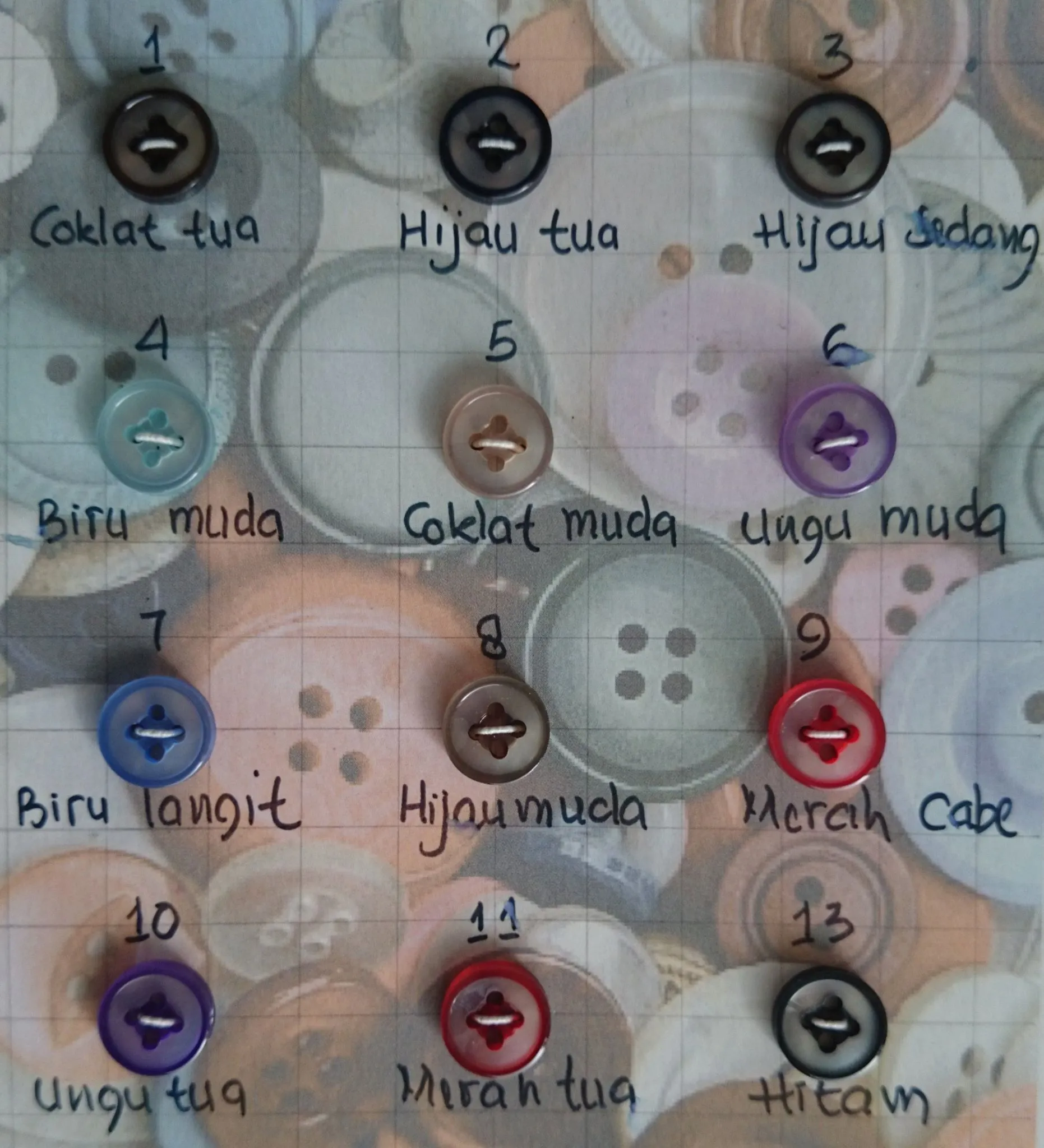 Kancing custom untuk seragam